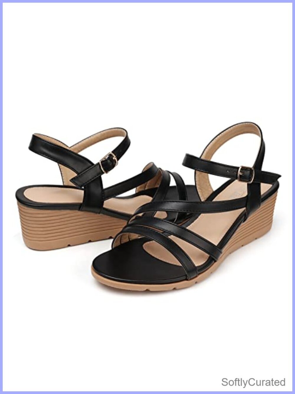 Wedge Sandals Women Dressy Low Heel Comfort Ankle Strap Walking Shoe